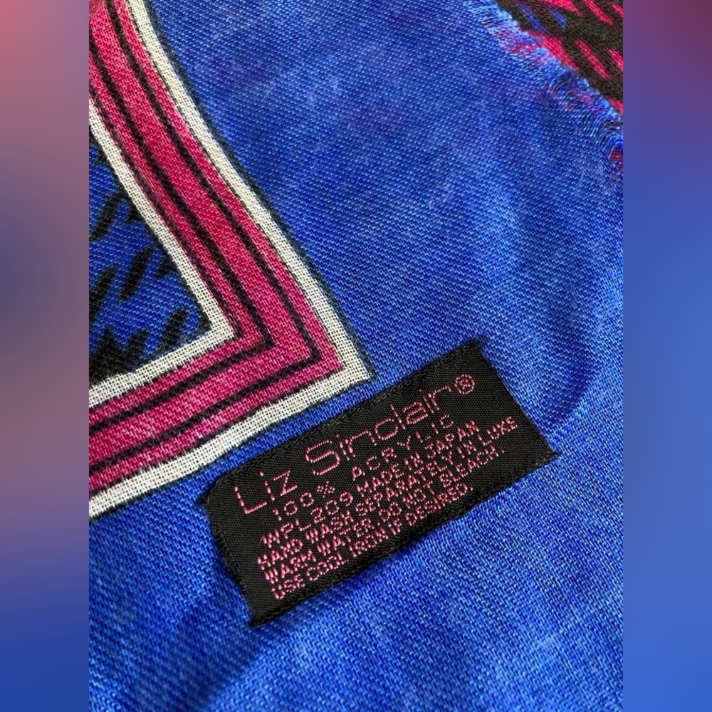 Vintage Houndstooth Pattern Square Knit Scarf Ele… - image 4